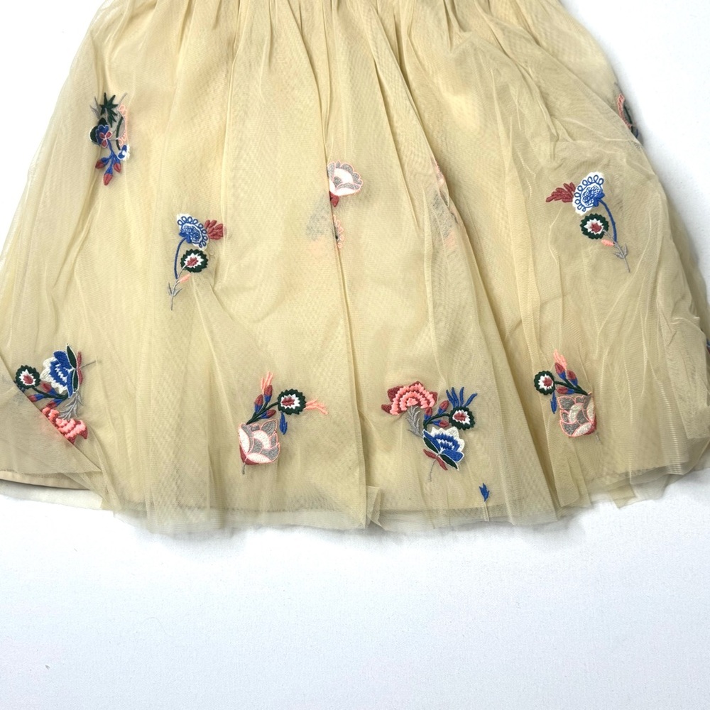 Anthropologie Geode Strapless Floral Corset Lace up Embroidered Tulle Dress Sz S - Picture 5 of 12